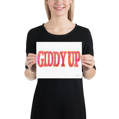 Print | Hot Pink & Orange Giddy Up Watercolor | Various Sizes