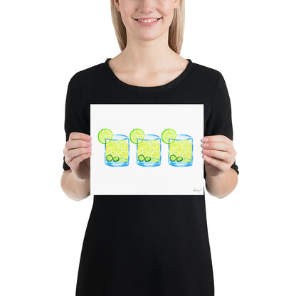 Print | Watercolor Spicy Margarita Trio