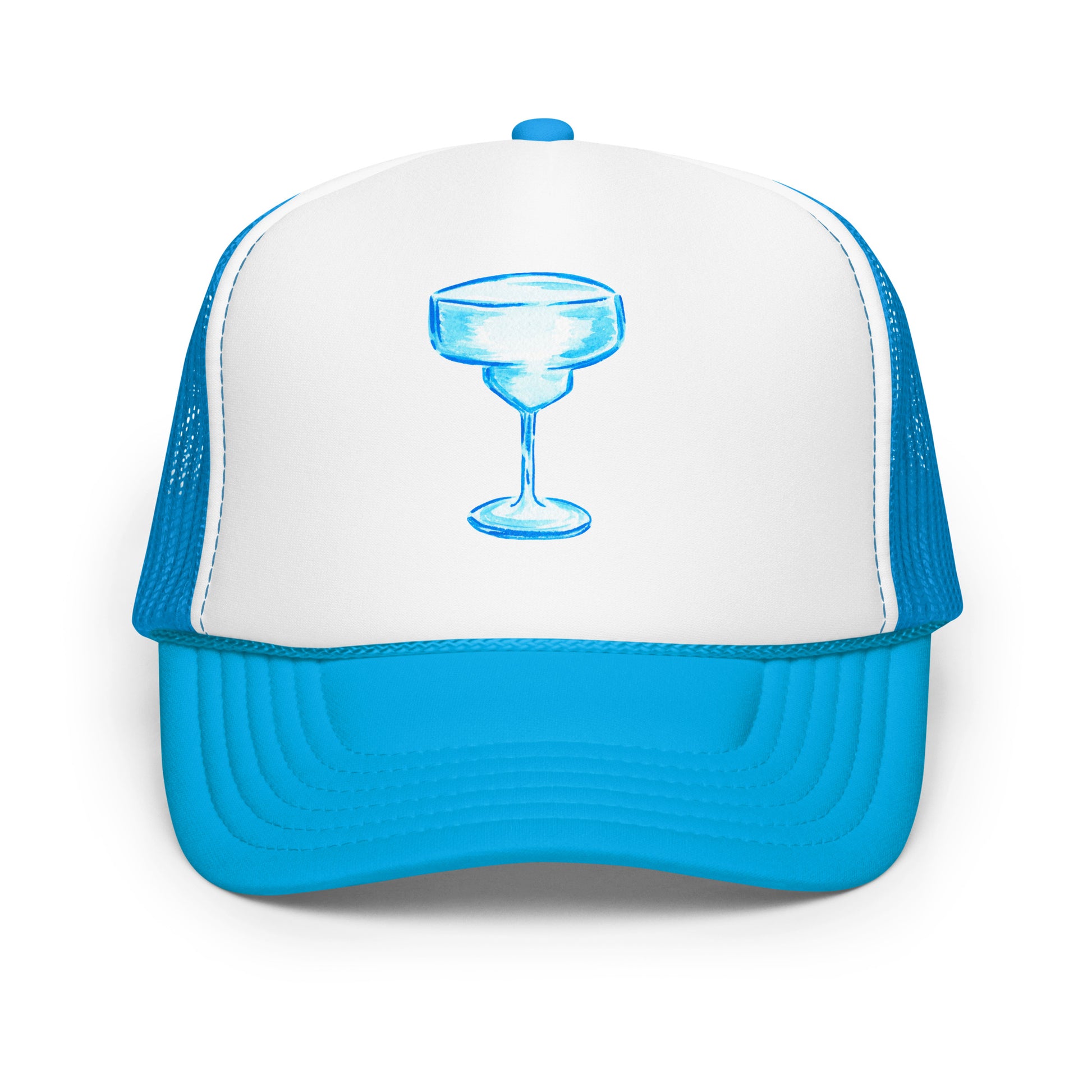 Turquoise Margarita Glass Watercolor Illustration | 6 Colors Blue White Blue