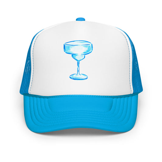 Turquoise Margarita Glass Watercolor Illustration | 6 Colors Blue White Blue