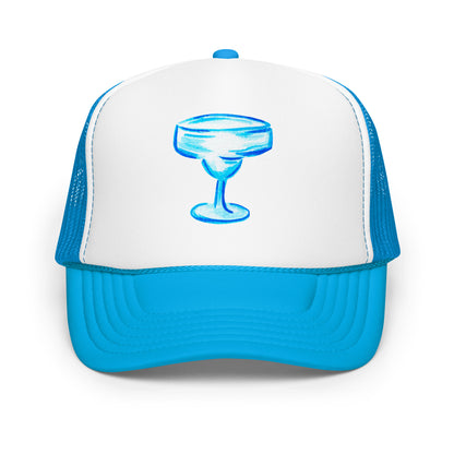 Bold Turquoise Margarita Glass Watercolor Illustration | 6 Colors Blue White Blue