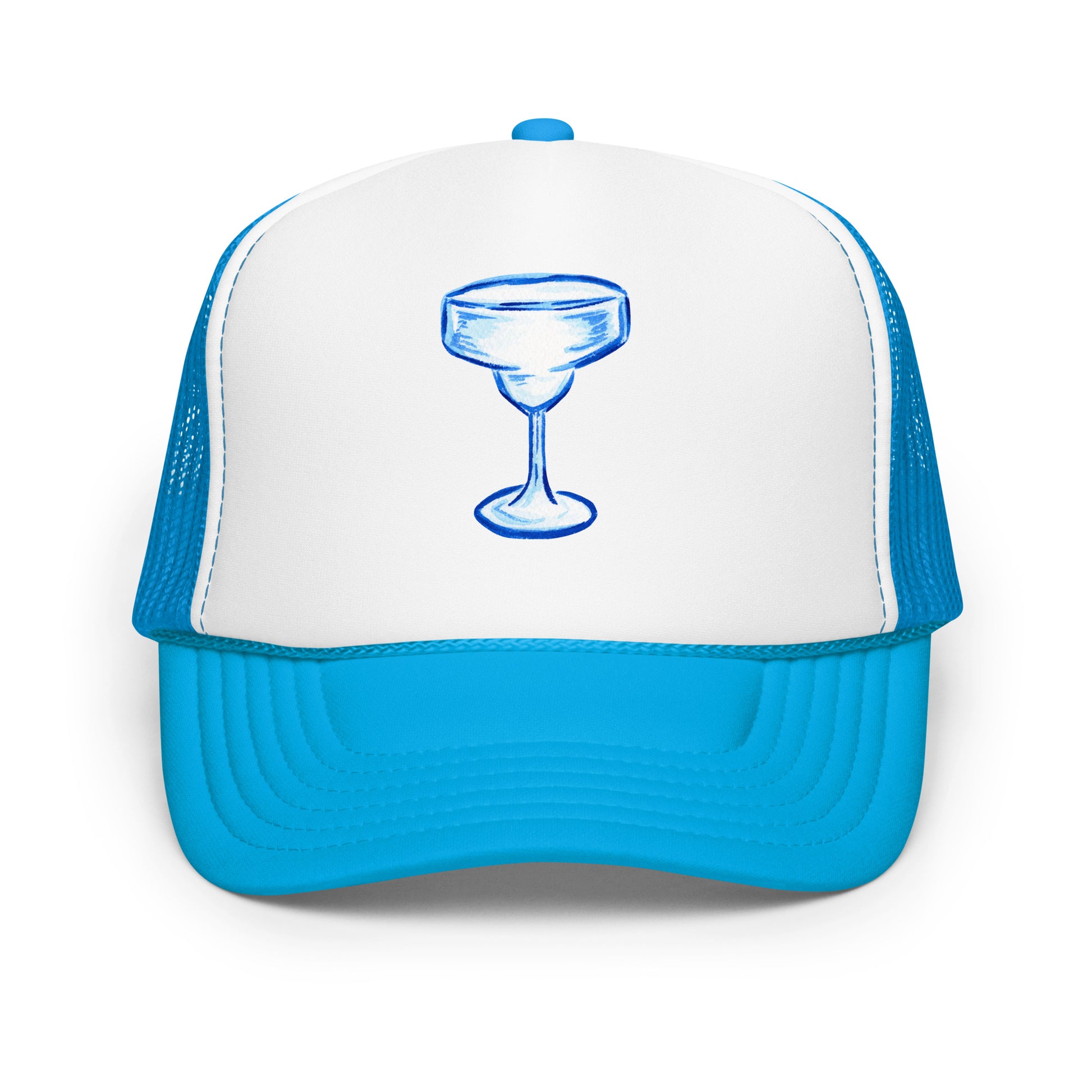 Blue Margarita Glass Watercolor Illustration | 5 Colors Blue White Blue