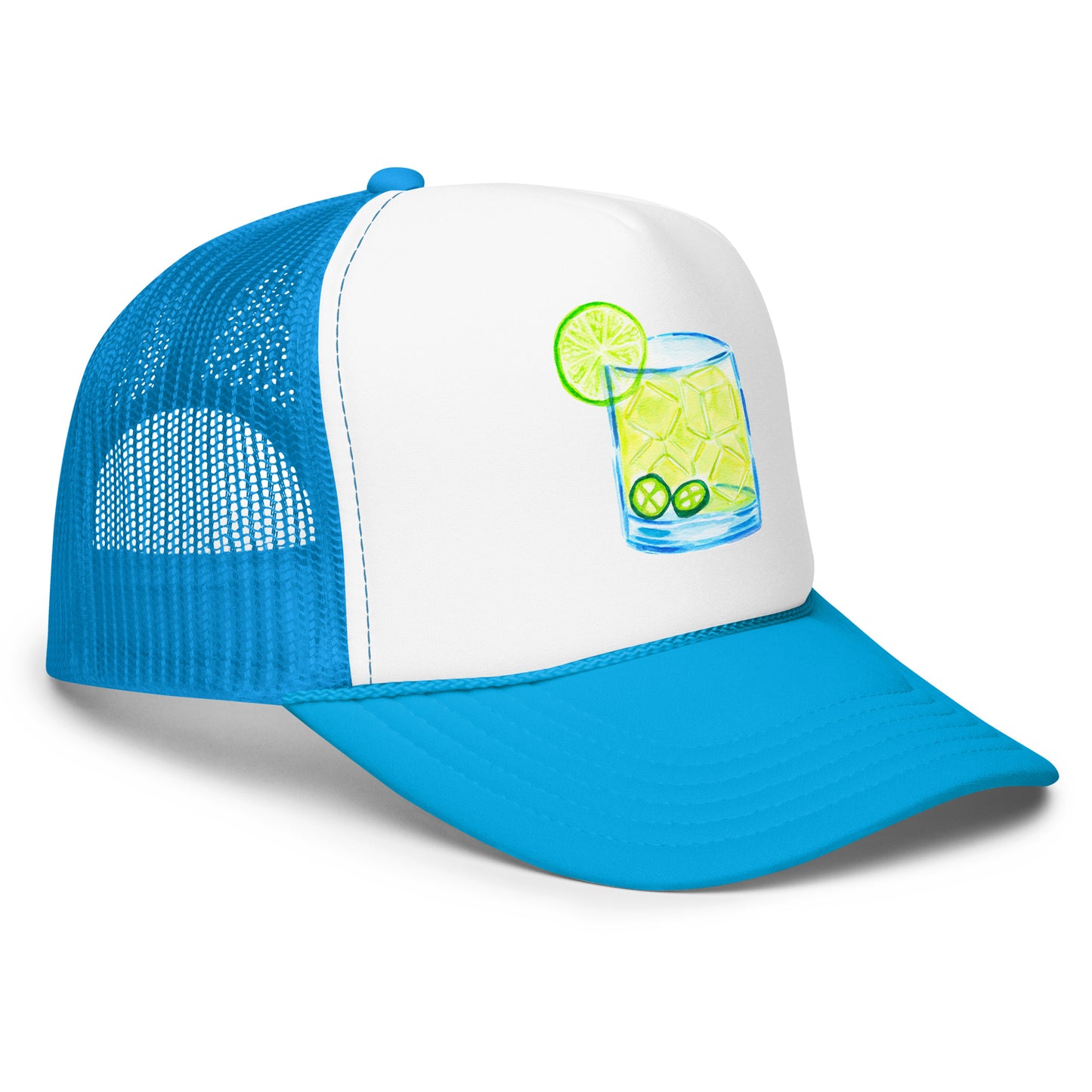 Spicy Margarita Watercolor Illustrated Trucker Hat | 4 Colors