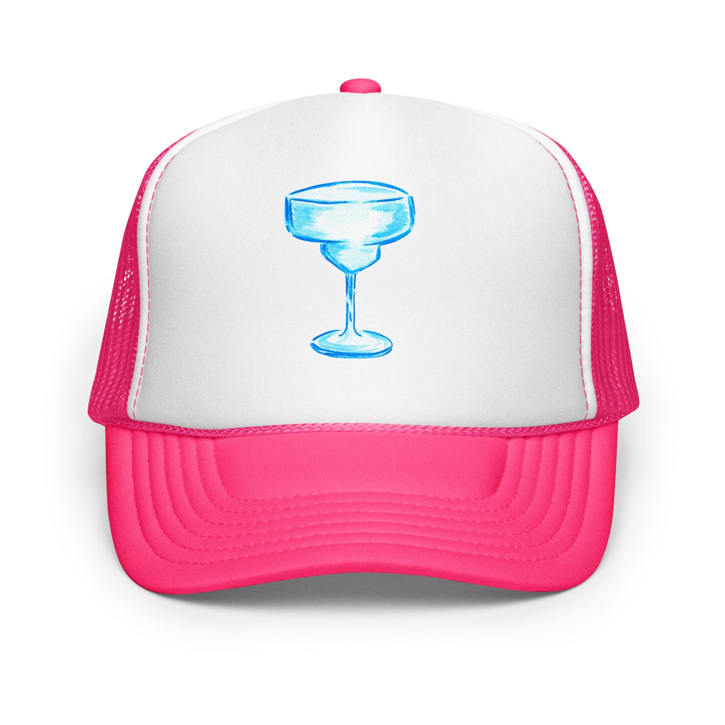 Turquoise Margarita Glass Watercolor Illustration | 6 Colors Hot Pink White Hot Pink