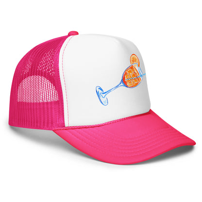 Aperol Spritz Watercolor Illustrated Trucker Hat
