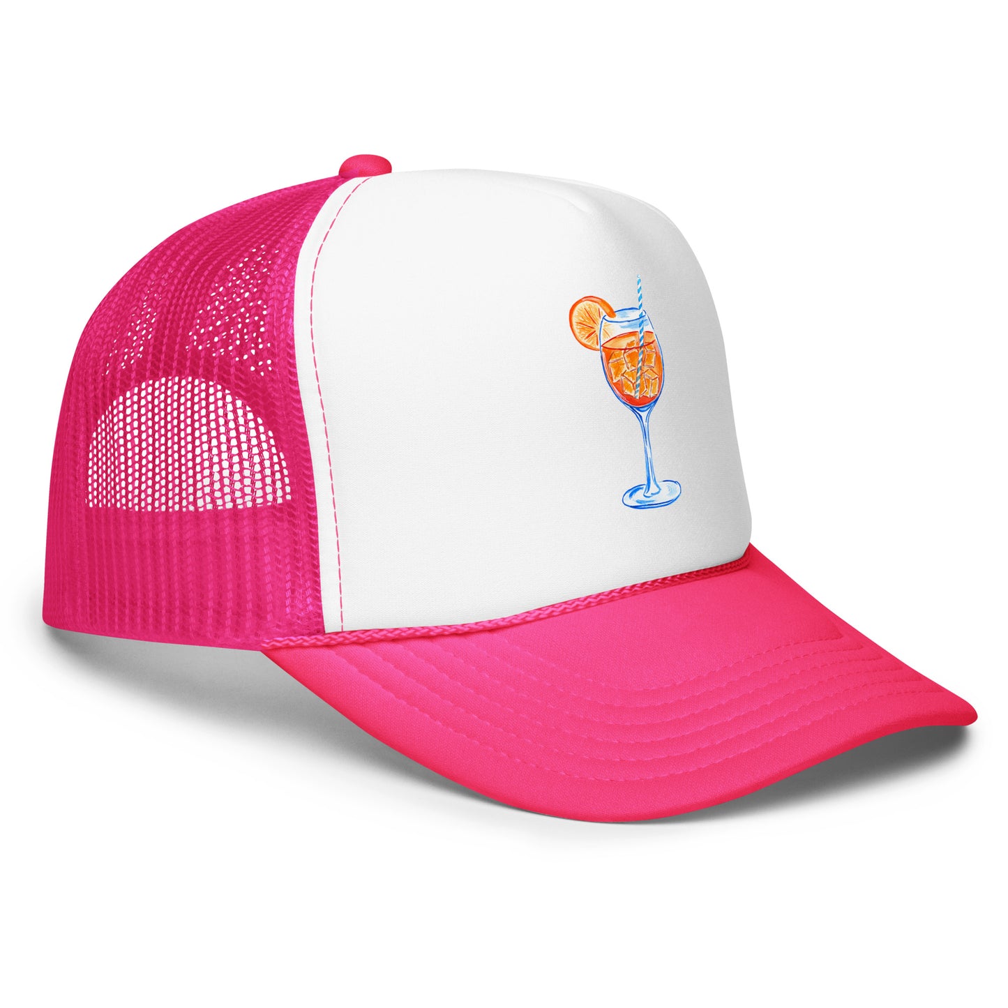 Aperol Spritz Watercolor Illustrated Trucker Hat