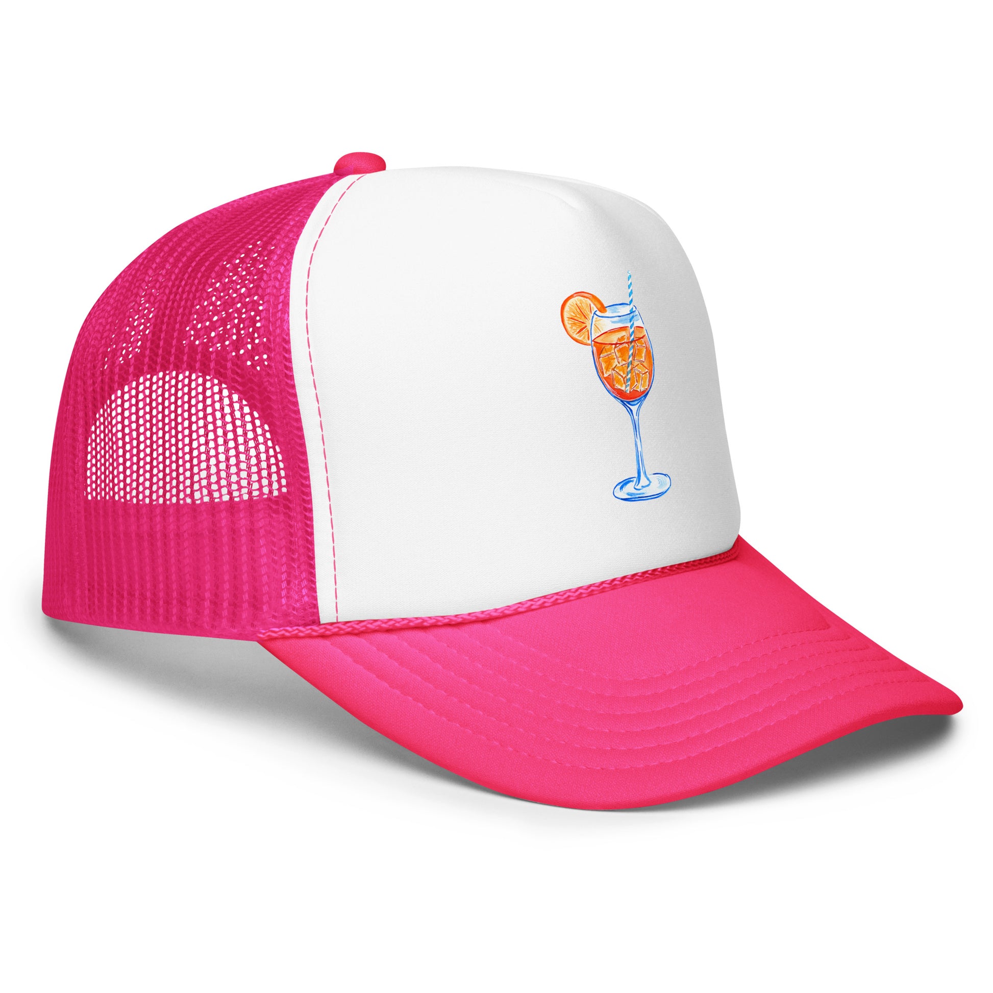 Aperol Spritz Watercolor Illustrated Trucker Hat