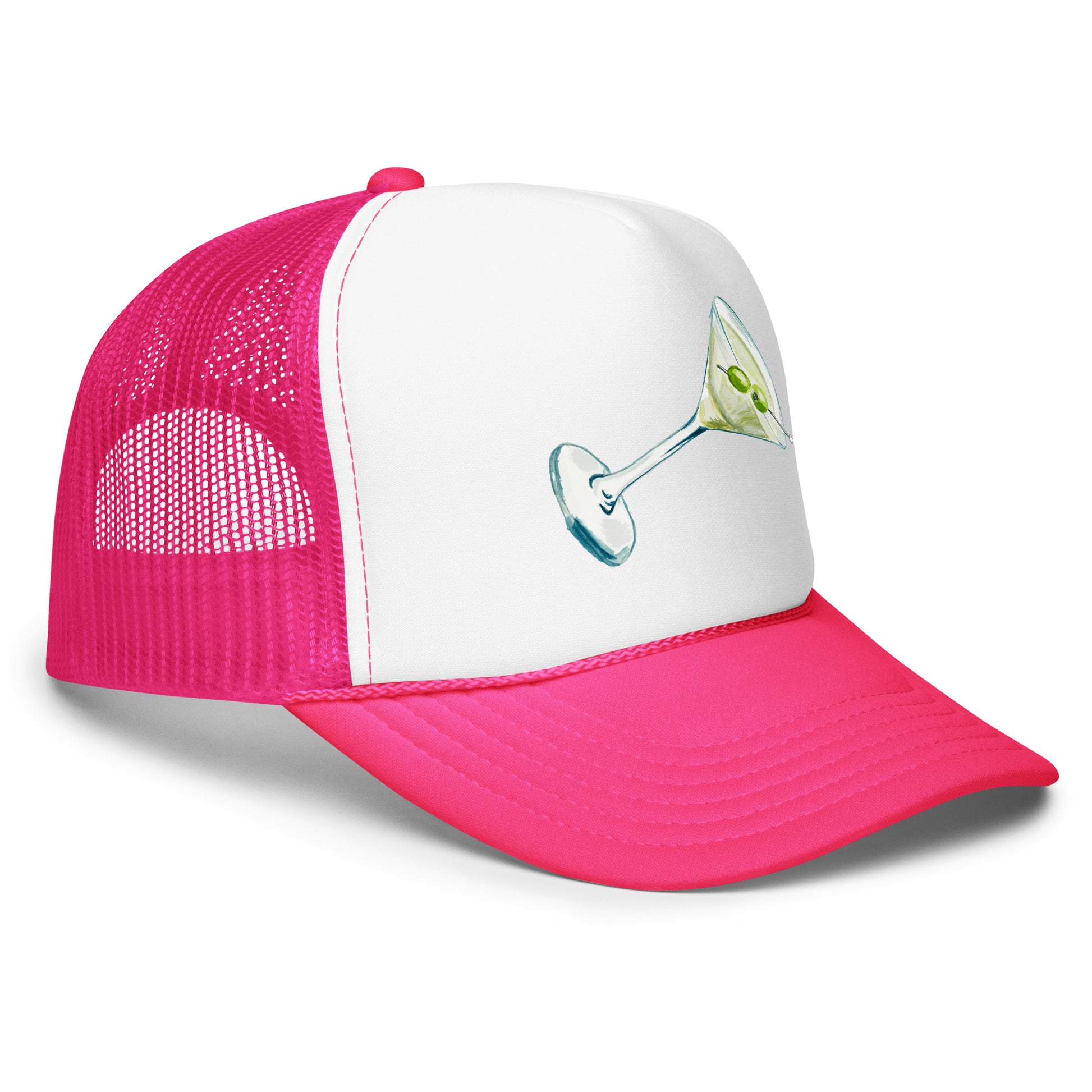 Martini Watercolor Illustrated Trucker Hat