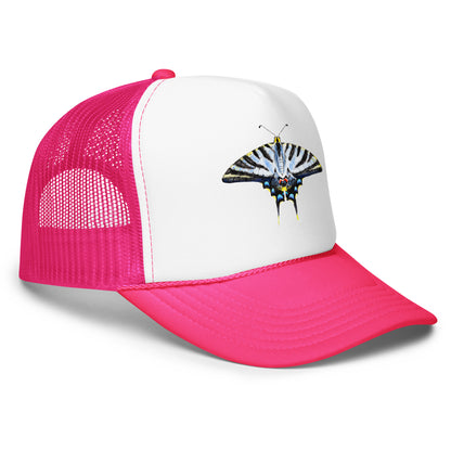 Light Blue Swallowtail Butterfly Watercolor Printer Trucker Hat | Various Hats