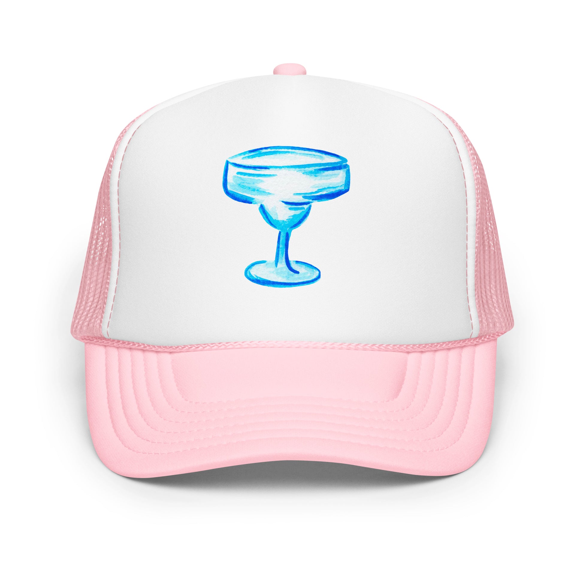 Bold Turquoise Margarita Glass Watercolor Illustration | 6 Colors Light Pink White Light Pink