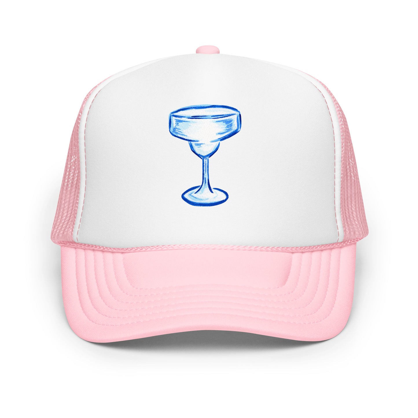 Blue Margarita Glass Watercolor Illustration | 5 Colors Light Pink White Light Pink
