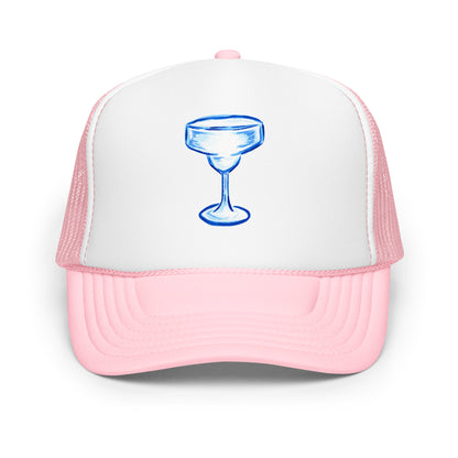 Blue Margarita Glass Watercolor Illustration | 5 Colors Light Pink White Light Pink
