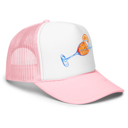 Aperol Spritz Watercolor Illustrated Trucker Hat