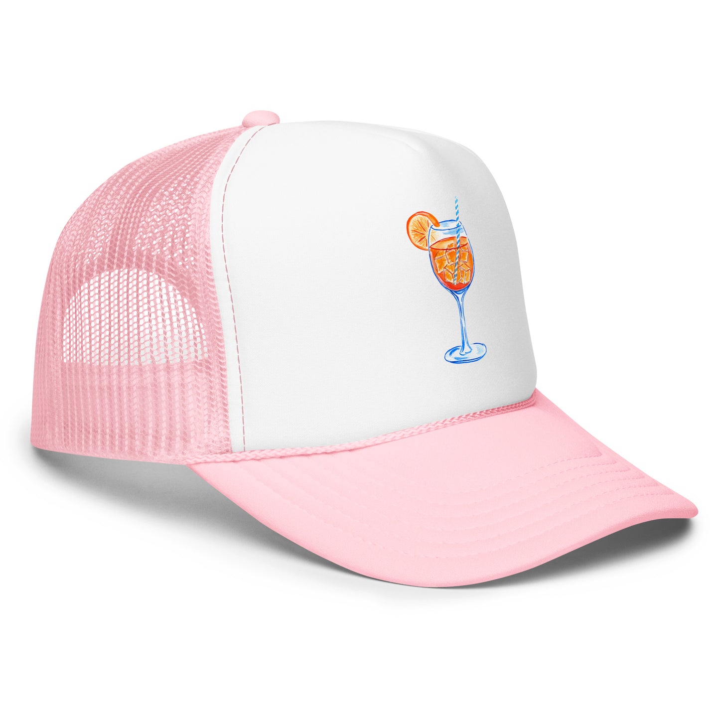 Aperol Spritz Watercolor Illustrated Trucker Hat