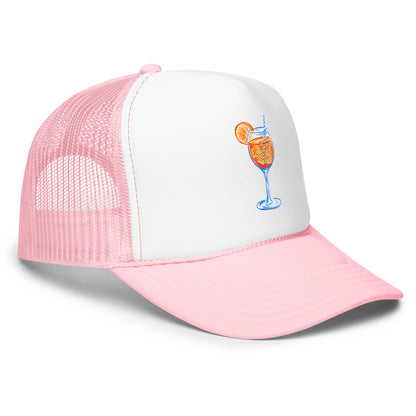 Aperol Spritz Watercolor Illustrated Trucker Hat