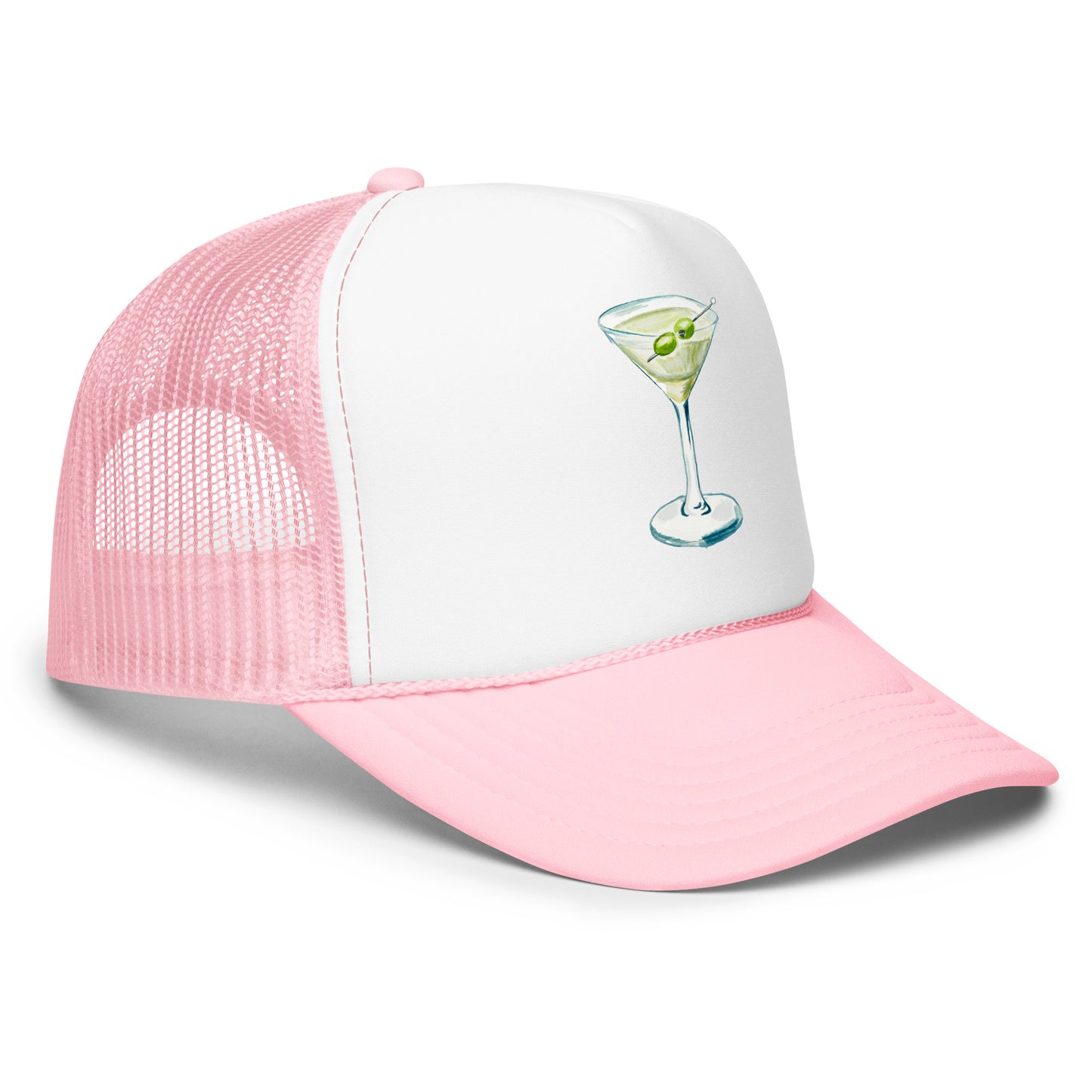 Martini Watercolor Illustrated Trucker Hat