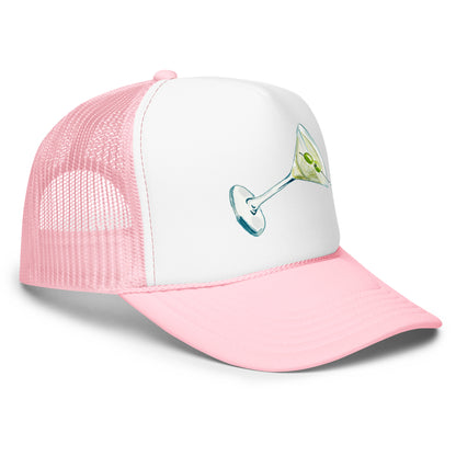 Martini Watercolor Illustrated Trucker Hat