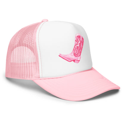 Hot Pink Cowboy Watercolor Printed Trucker Hat | Various Colors