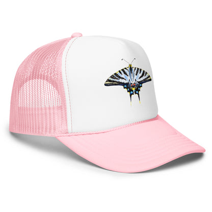 Light Blue Swallowtail Butterfly Watercolor Printer Trucker Hat | Various Hats