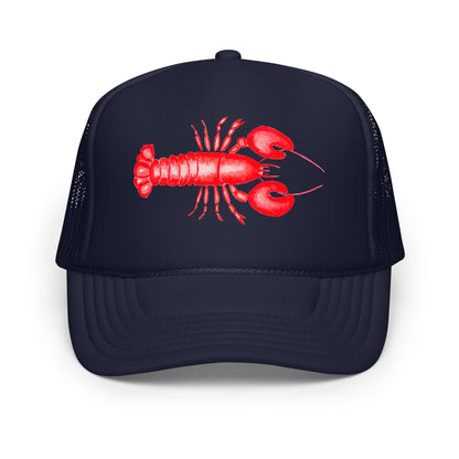 Red Lobster Watercolor Illustrated Trucker Hat | 6 Colors Navy