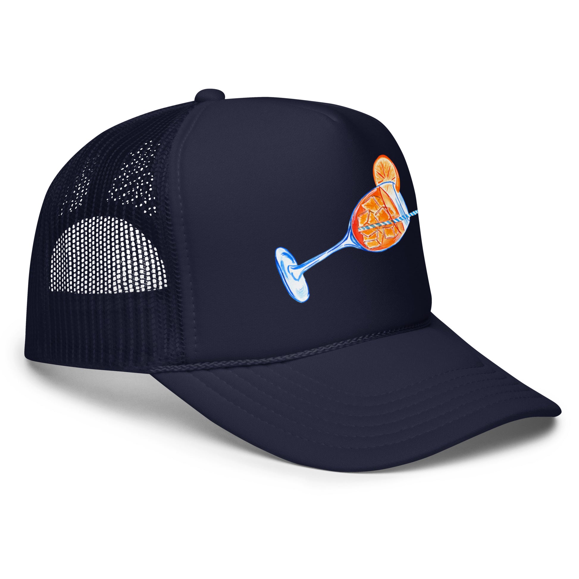 Aperol Spritz Watercolor Illustrated Trucker Hat