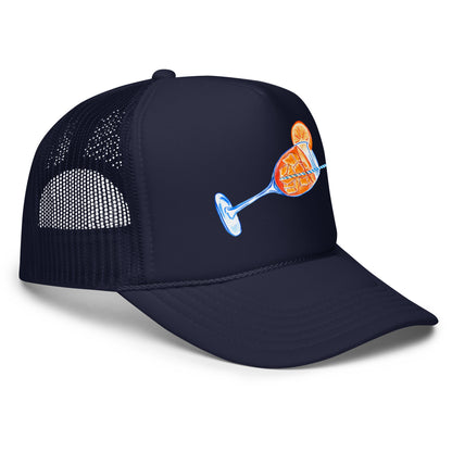 Aperol Spritz Watercolor Illustrated Trucker Hat