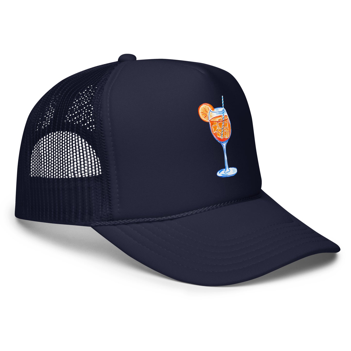 Aperol Spritz Watercolor Illustrated Trucker Hat