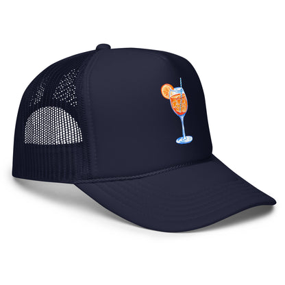 Aperol Spritz Watercolor Illustrated Trucker Hat