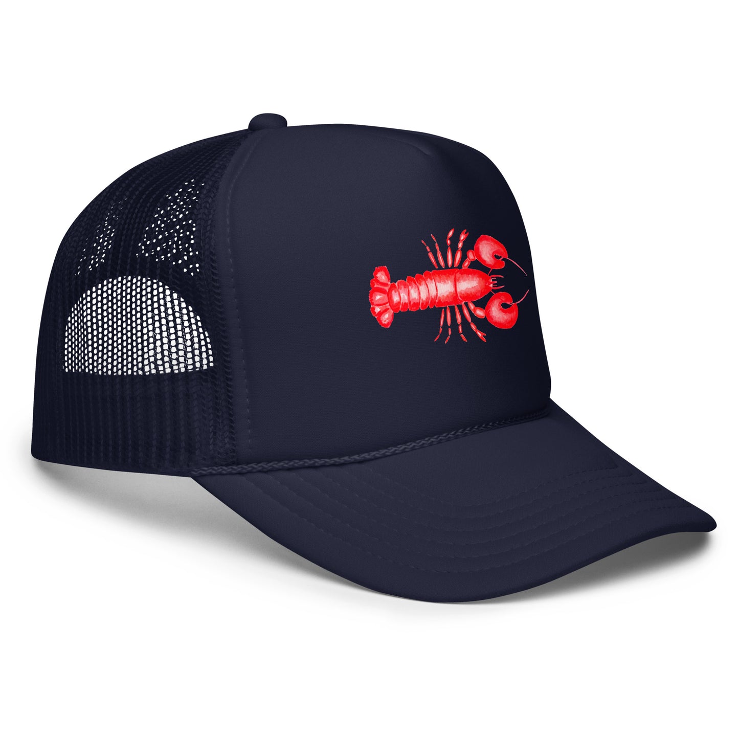 Mini Red Lobster Watercolor Illustrated Trucker Hat