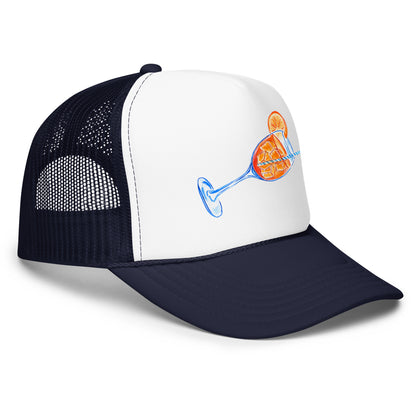 Aperol Spritz Watercolor Illustrated Trucker Hat