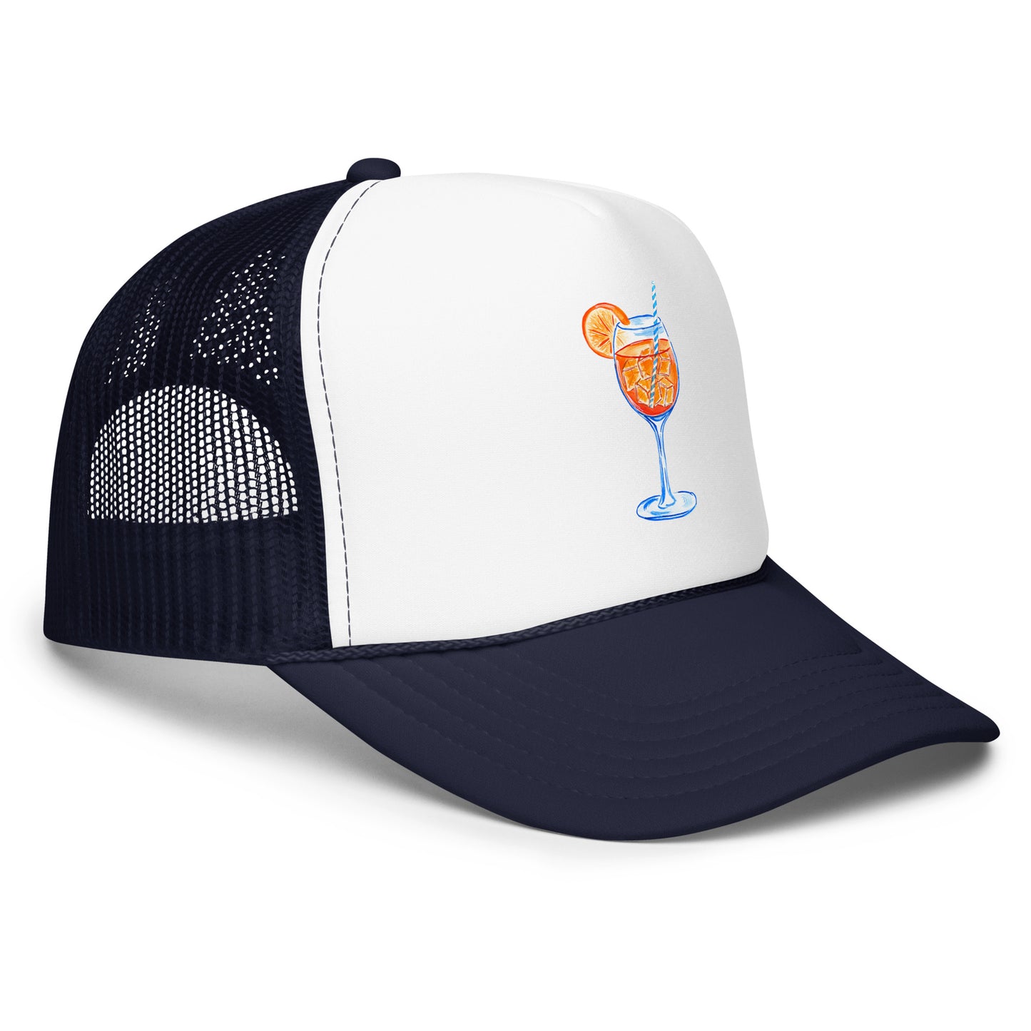 Aperol Spritz Watercolor Illustrated Trucker Hat