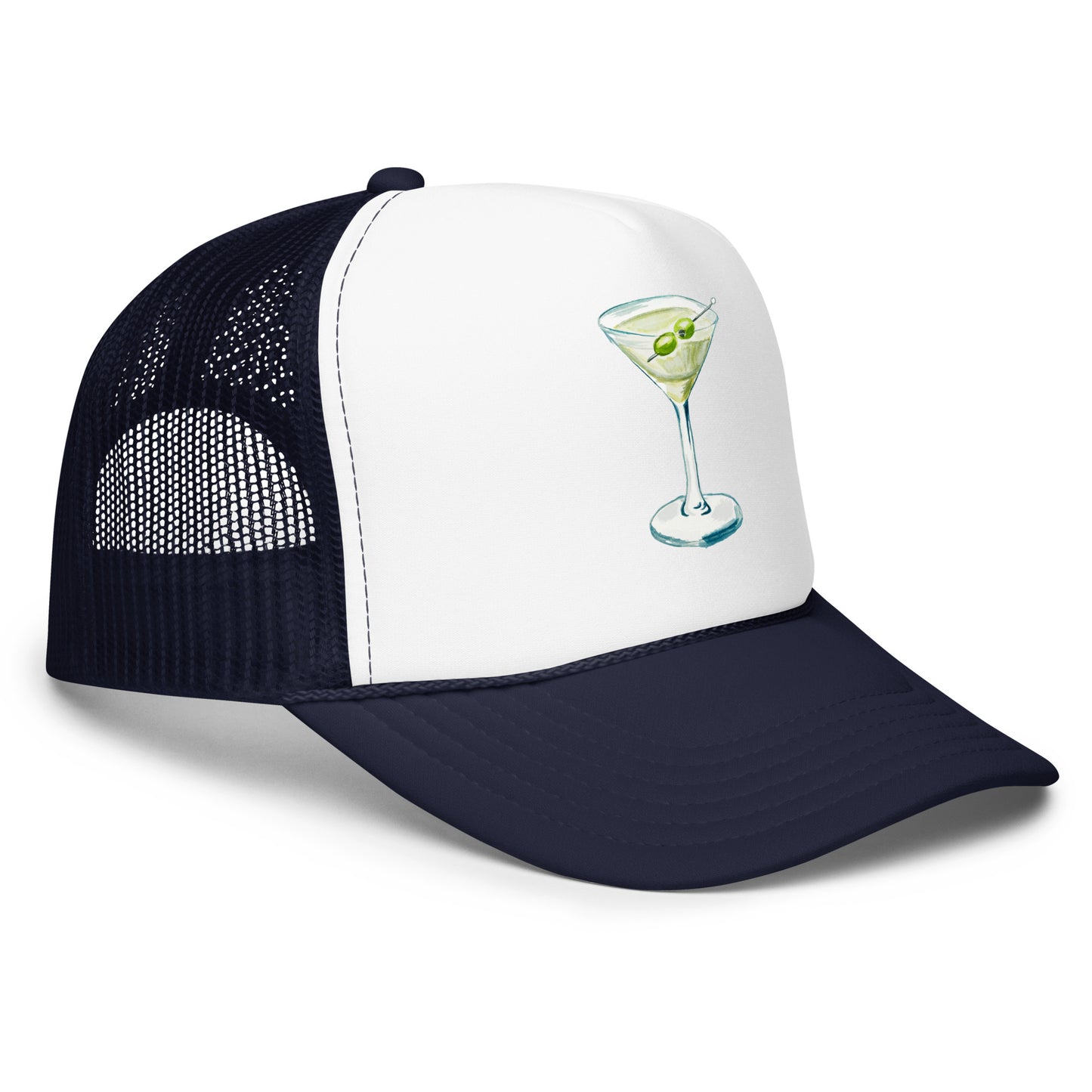 Martini Watercolor Illustrated Trucker Hat
