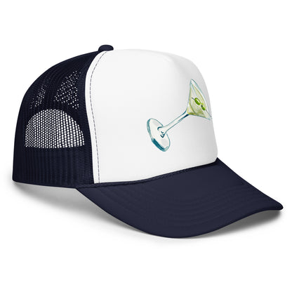 Martini Watercolor Illustrated Trucker Hat