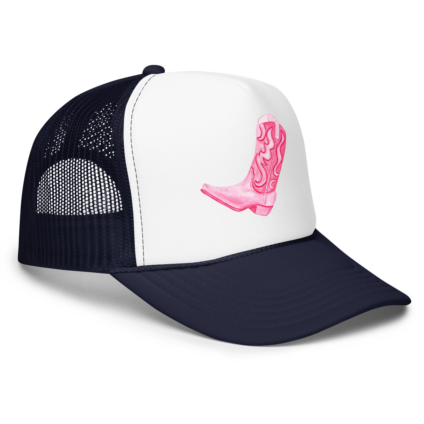 Hot Pink Cowboy Watercolor Printed Trucker Hat | Various Colors