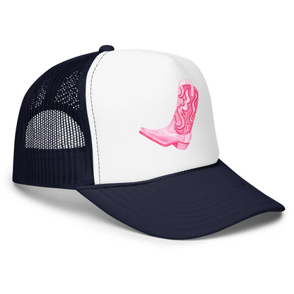 Hot Pink Cowboy Watercolor Printed Trucker Hat | Various Colors