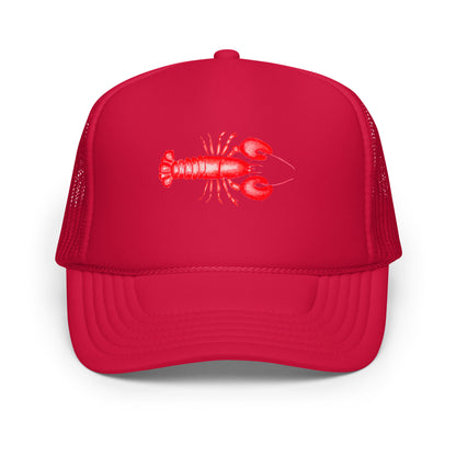 Mini Red Lobster Watercolor Illustrated Trucker Hat Red