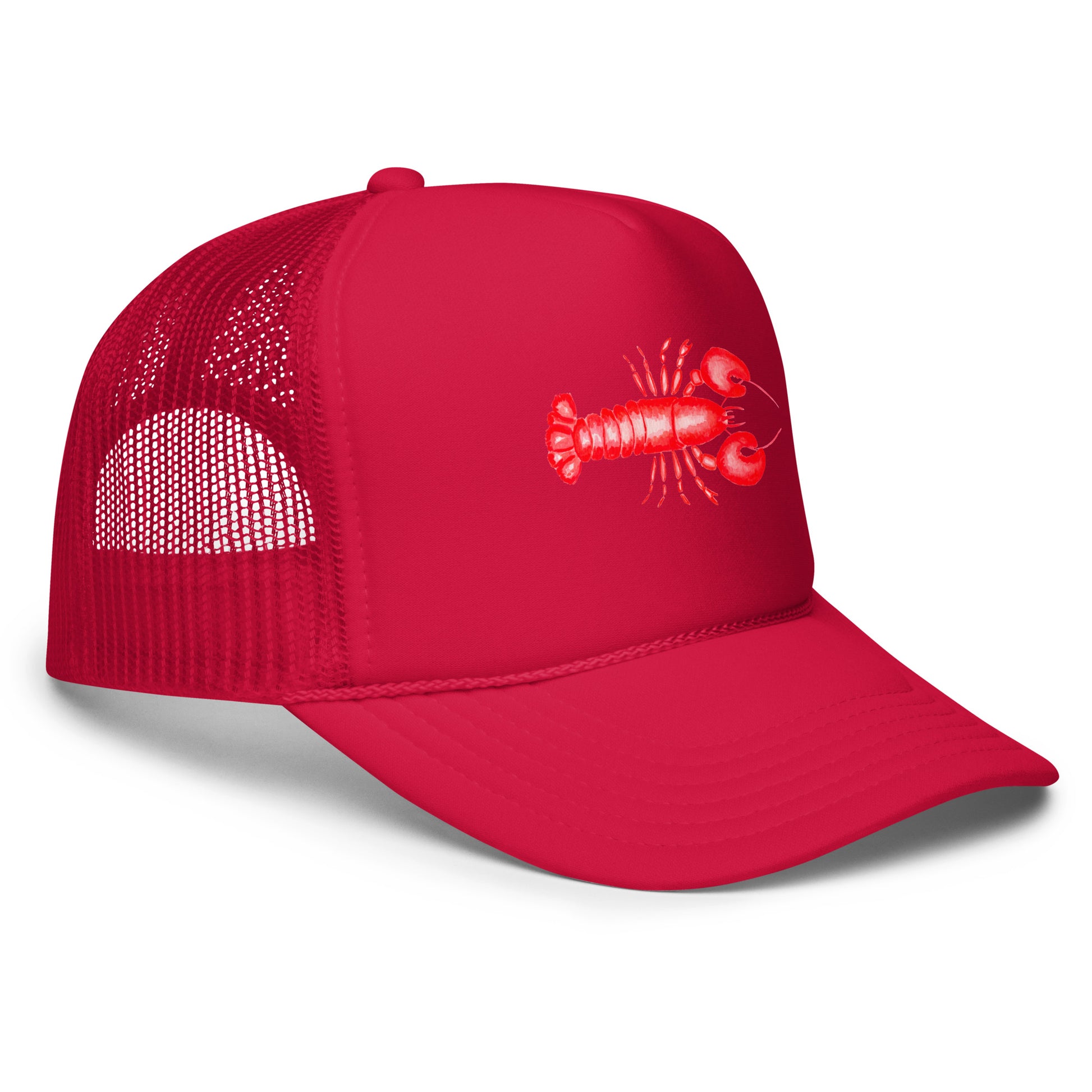 Mini Red Lobster Watercolor Illustrated Trucker Hat