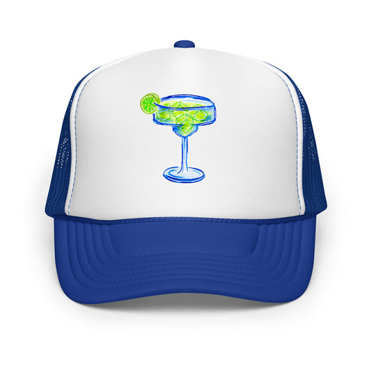 Margarita Watercolor Illustrated Trucker Hat | 6 Colors Royal White Royal