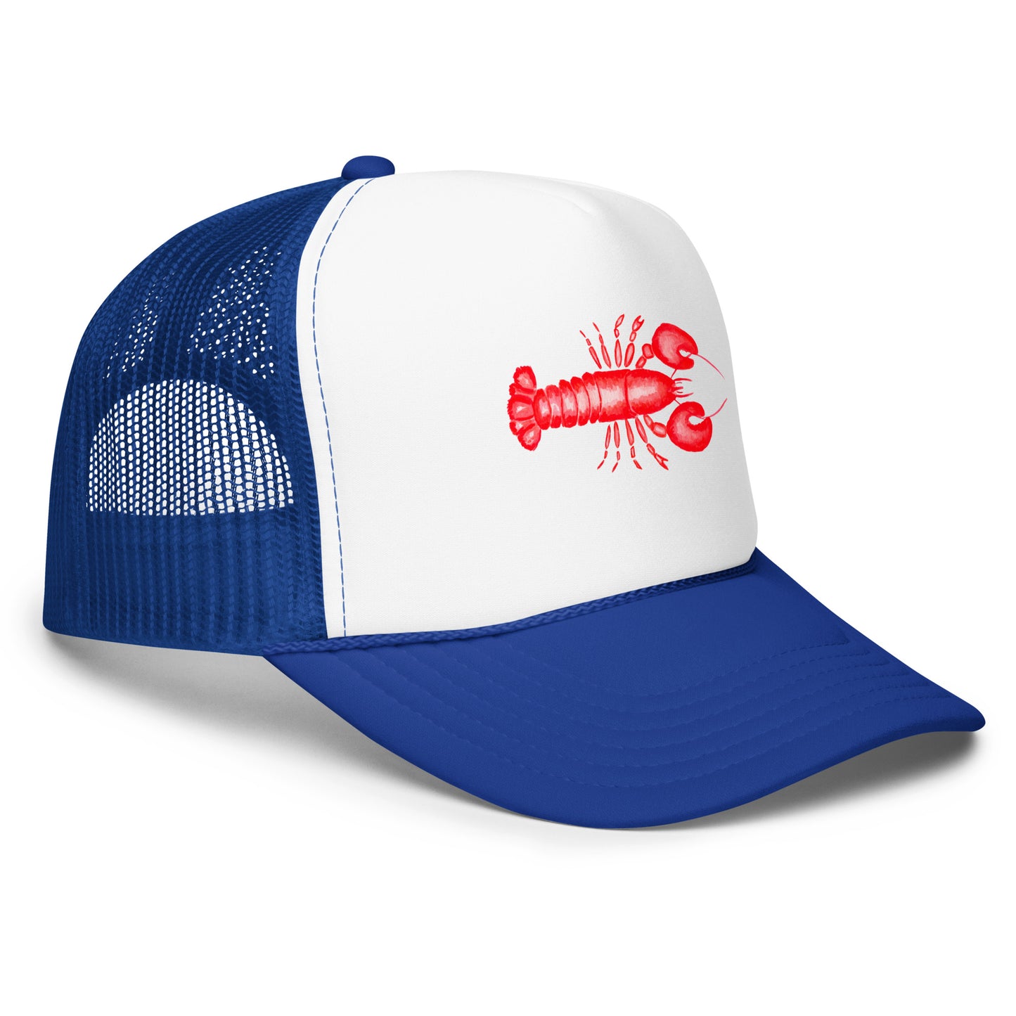 Mini Red Lobster Watercolor Illustrated Trucker Hat