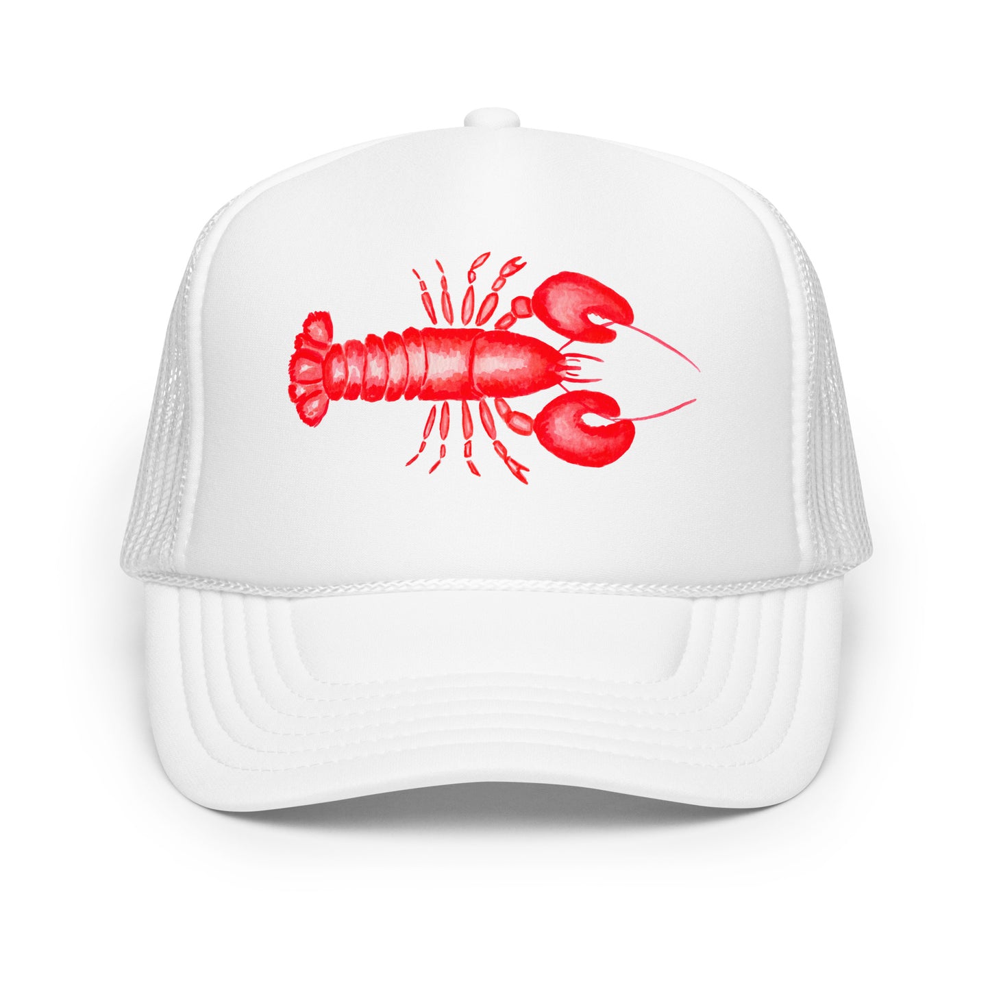 Red Lobster Watercolor Illustrated Trucker Hat | 6 Colors White
