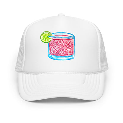 Paloma Watercolor Illustrated Foam Trucker Hat | 5 Colors White
