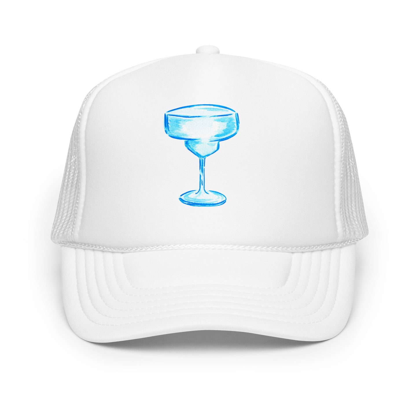 Turquoise Margarita Glass Watercolor Illustration | 6 Colors White