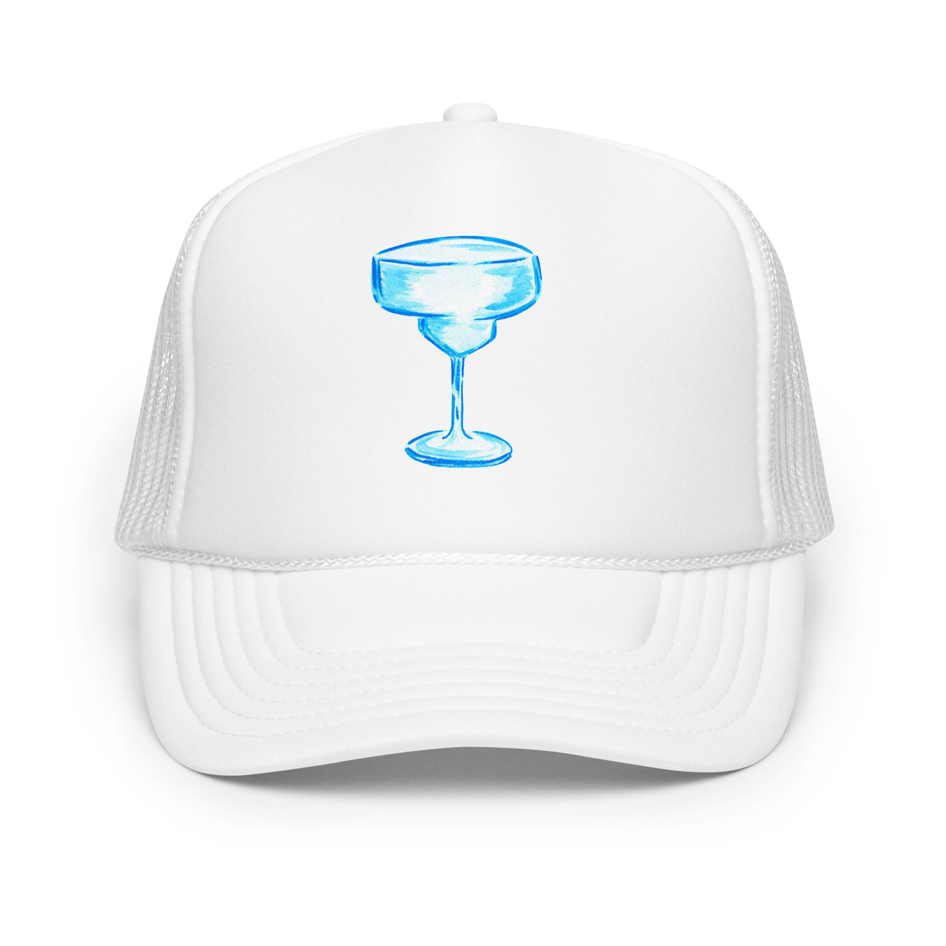 Turquoise Margarita Glass Watercolor Illustration | 6 Colors White