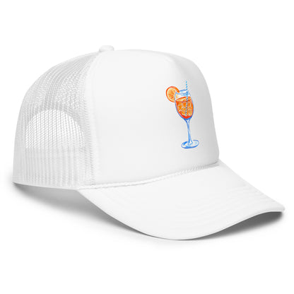 Aperol Spritz Watercolor Illustrated Trucker Hat