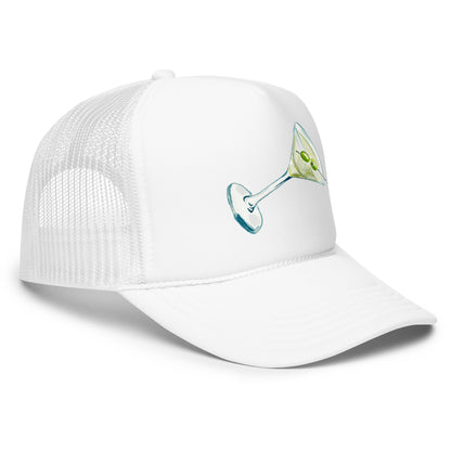 Martini Watercolor Illustrated Trucker Hat