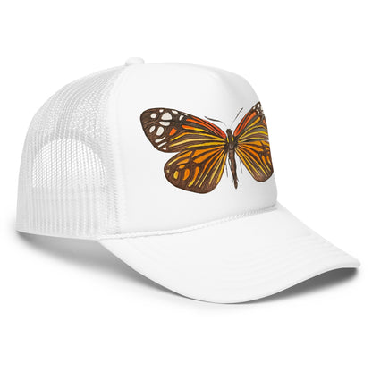 Orange & Black Butterfly Watercolor Illustrated Trucker Hat | 4 Colors