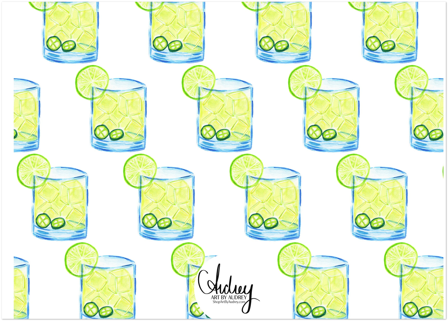 Personalized Spicy Margarita Watercolor Illustrated Flat Notecards | Set of 10 Cards & Envelopes | 2 Sizes