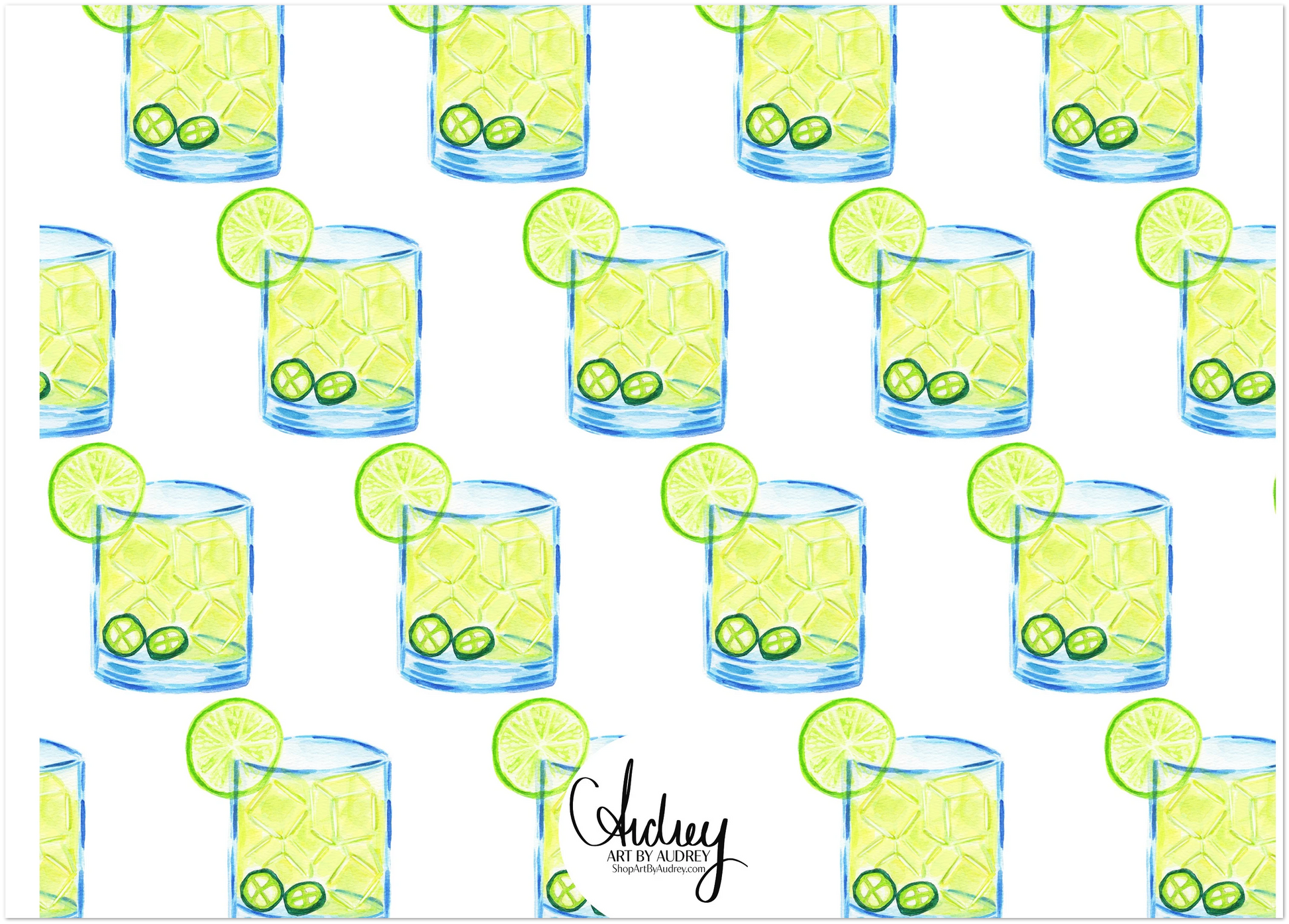 Personalized Spicy Margarita Watercolor Illustrated Flat Notecards | Set of 10 Cards & Envelopes | 2 Sizes